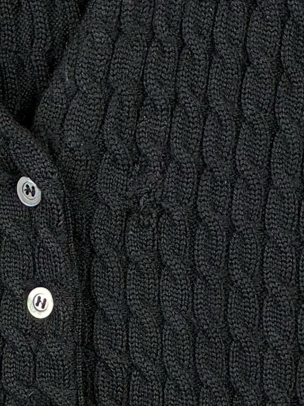 Vintage J Peterman Wool Vest Cable Knit Black Italy Preppy Academia L - Picture 8 of 8
